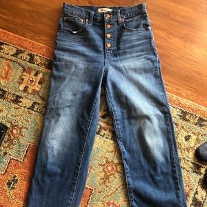 Made well slim wide leg crop jean